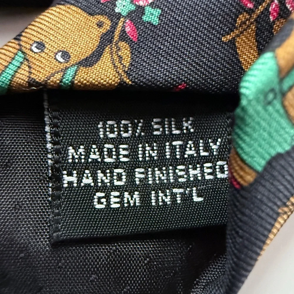 Paolo Gucci Rare Silk Teddy Bear 4” Tie